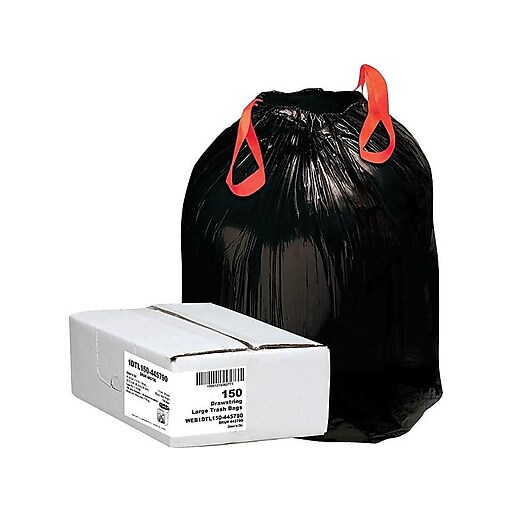 Essendant Heavy-Duty Trash Bags, 33 gal, 1.2 mil, 33.5 x 38, Black,  150/Box