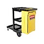 Rubbermaid Janitorial 3-Shelf Cleaning Cart with Bag (FG617388BLA)~#|#~sp44852229_sc7