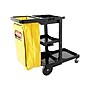 Rubbermaid Janitorial 3-Shelf Cleaning Cart with Bag (FG617388BLA)~#|#~sp44852231_sc7