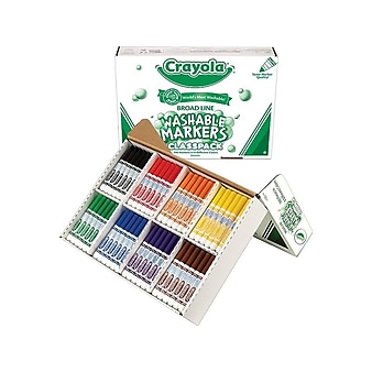 Crayola Ultra-Clean Washable Markers, Broad Line, Assorted Colors, 200/Carton (58-8200)
