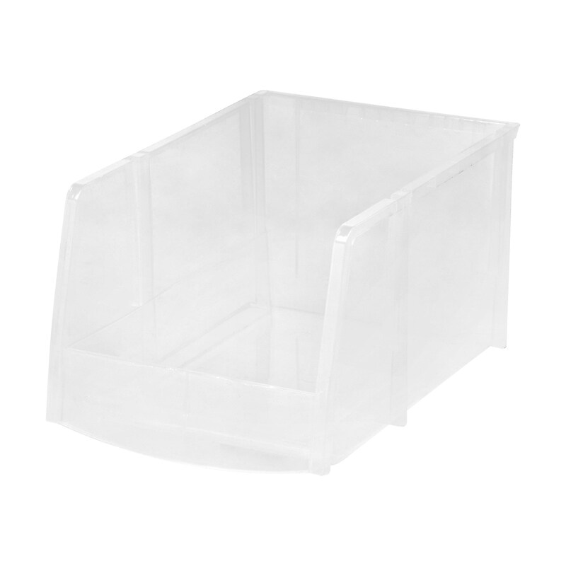 Iris Small Stackable Plastic Storage Bin, 8" x 14.75"x 10", 12 Qt., Clear (200550) image 1