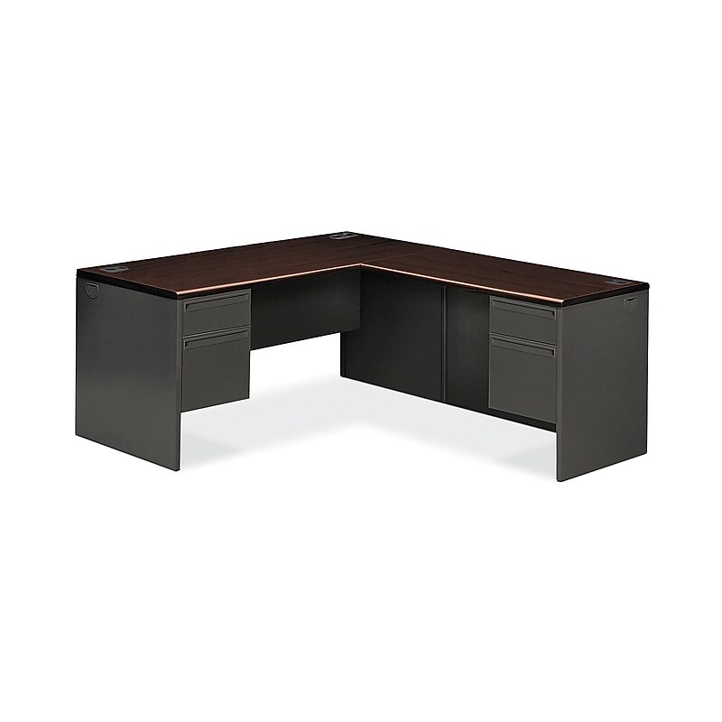HON 38000 Series 2 Pc. Left L-Workstation, Mahogany/Charcoal (H38L6630NSL) image 1