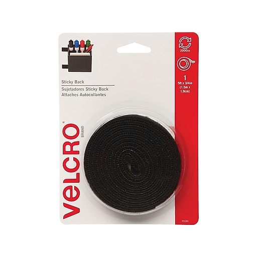 5' x 3/4" Tape VELCRO Brand Black Sticky Back 