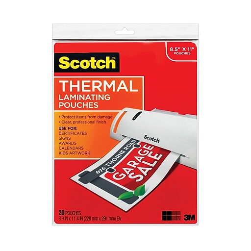 TP3855-20 Legal Size 20-Pack 8.9 x 14.4-Inches Thermal Laminating Pouches