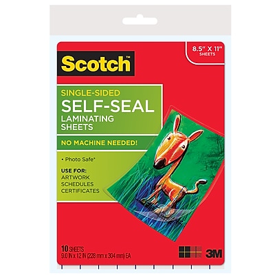 Scotch Ls854ss 10 Self Sealing Letter Sized Laminating Sheets 6 Mil 10 Pack At Staples