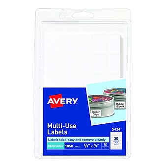 Avery Hand Written Multipurpose Labels, 5/8" x 7/8", White, 30/Sheet, 35 Sheets/Pack (5424)