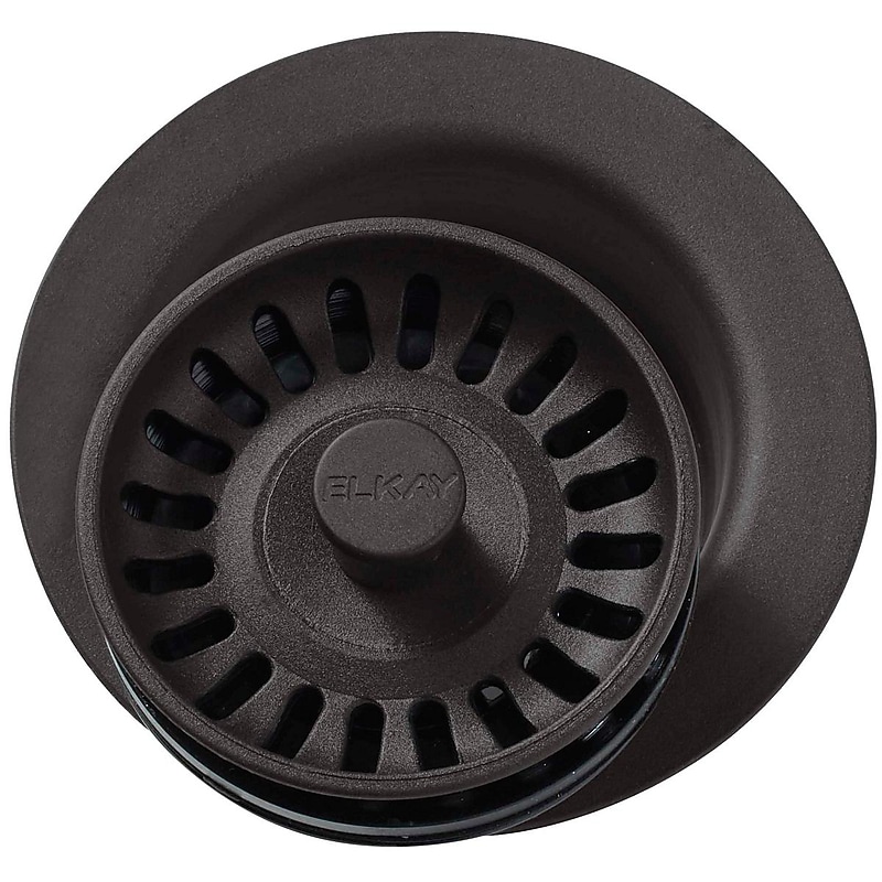 Elkay Disposer Flange with Removable Basket Strainer and Rubber Stopper, Mocha, Polymer (LKQD35MC) image 1