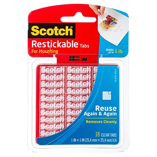 Scotch Restickable Tabs 1 X 1 18 Pack At Staples