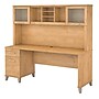 Bush Furniture Somerset 72"W Office Desk with Drawers and Hutch, Maple Cross (SET018MC)~#|#~sp45060347_sc7
