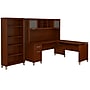 Bush Furniture Somerset 72"W 3 Position Sit to Stand L Shaped Desk with Hutch and Bookcase, Hansen Cherry (SET017HC)~#|#~sp45060371_sc7