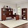 Bush Furniture Somerset 72"W 3 Position Sit to Stand L Shaped Desk with Hutch and Bookcase, Hansen Cherry (SET017HC)~#|#~sp45060379_sc7