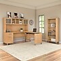 Bush Furniture Somerset 72"W 3 Position Sit to Stand L Shaped Desk with Hutch and Bookcase, Maple Cross (SET017MC)~#|#~sp45060389_sc7