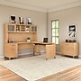 Bush Furniture Somerset 72"W 3 Position Sit to Stand L Shaped Desk with Hutch and File Cabinet, Maple Cross (SET016MC)~#|#~sp45060417_sc7