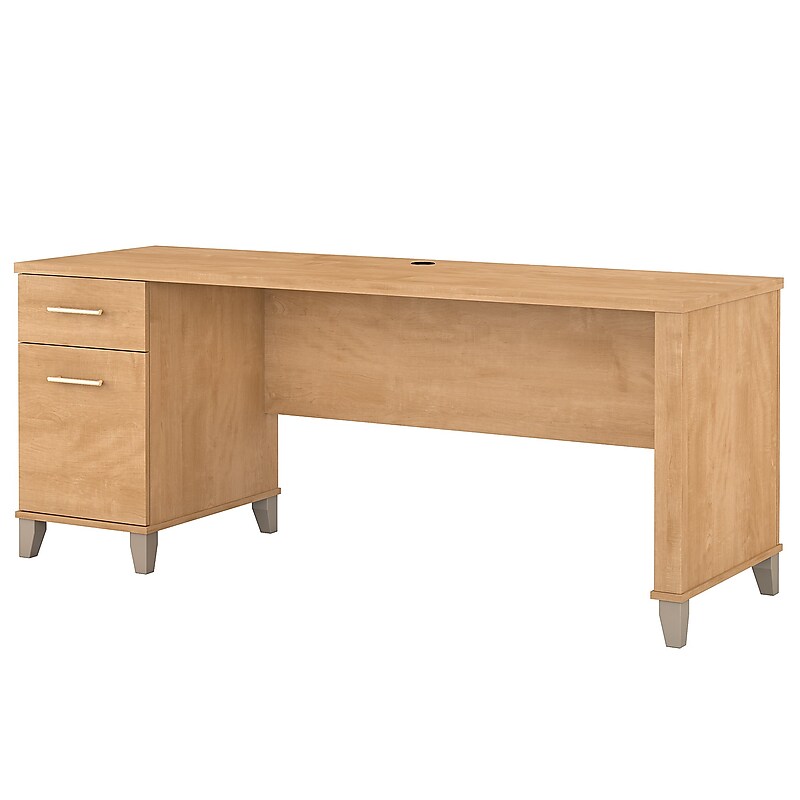 Bush Furniture Somerset 72"W Office Desk with Drawers, Maple Cross (WC81472) image 1