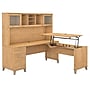 Bush Furniture Somerset 72"W 3 Position Sit to Stand L Shaped Desk with Hutch, Maple Cross (SET015MC)~#|#~sp45060452_sc7