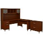 Bush Furniture Somerset 72"W 3 Position Sit to Stand L Shaped Desk with Hutch and File Cabinet, Hansen Cherry (SET016HC)~#|#~sp45060470_sc7
