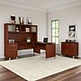 Bush Furniture Somerset 72"W 3 Position Sit to Stand L Shaped Desk with Hutch and File Cabinet, Hansen Cherry (SET016HC)~#|#~sp45060476_sc7