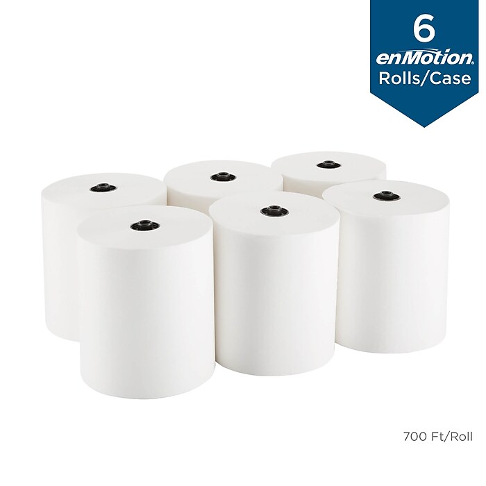enmotion Hardwound Paper Towels, 1-ply, 700 ft./Roll, 6