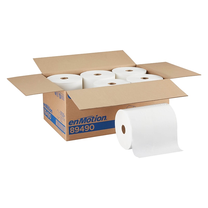 enmotion Recycled Hardwound Paper Towels, 1-ply, 800 ft./Roll, 6 Rolls/Carton (89490) image 1