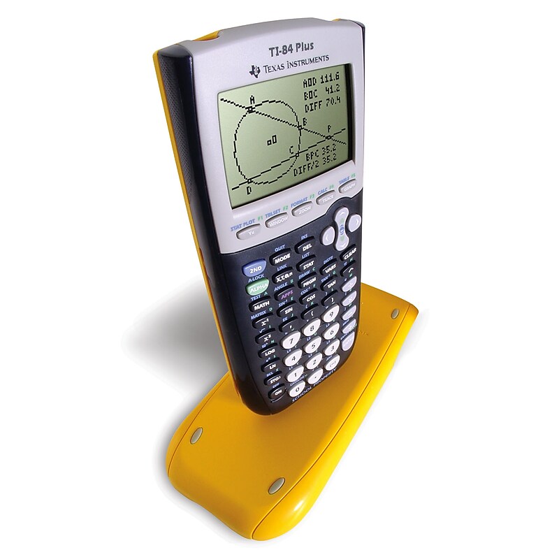 Texas Instruments TI-84 PLUS Graphing Calculator, Yellow/Black, 10/Box (TI84PLUSTKYEL) image 1