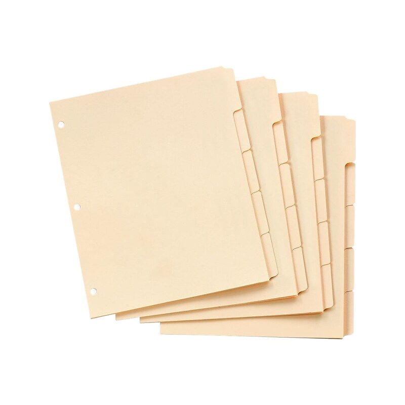 Oxford Write-On Paper 5 Tab Dividers, Manila, 20 Sets/Box (13V) image 1