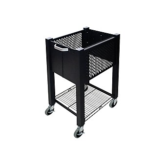 Vertiflex InstaCart Metal Mobile File Cart with Lockable Wheels, Black (AVT-VF53000)