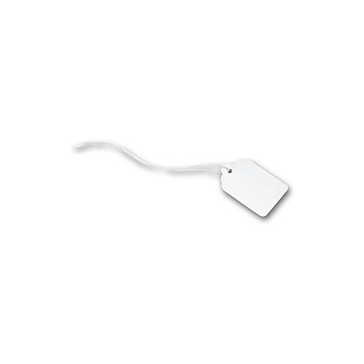 White Merchandise Tag With White String, 1 1/8" x 1 3/4" at Staples