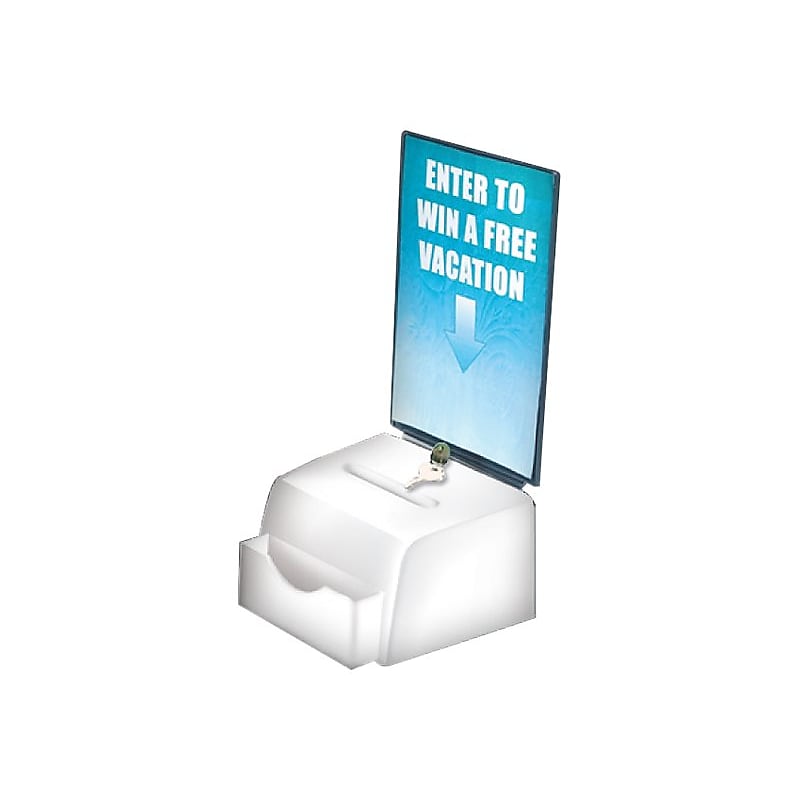 Azar Locking Styrene Suggestion Box, White (206776) image 1