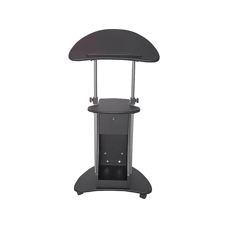 Techni Mobili 22"W Manual Adjustable Standing Laptop Cart, Black (RTA-B005-BK46) image 1
