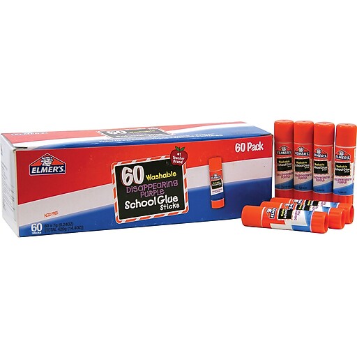 Elmer's Disappearing Purple Washable Removable Glue Sticks, 0.24 oz