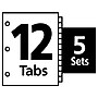 Avery Index Maker Print & Apply Label Paper Divider, 12-Tab, White, 5/Pack (11405)~#|#~sp45379076_sc7