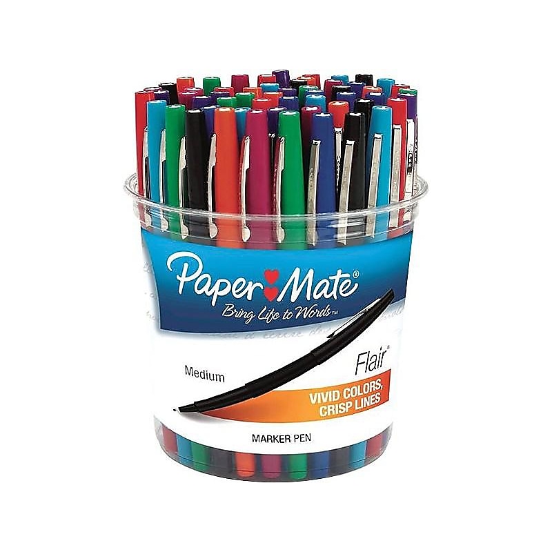 Paper Mate Flair Felt Pen, Medium Point, Assorted Ink, 48/Pack (4651) image 1
