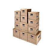 Bankers Box Smoothmove Classic Moving Boxes Kit, 32 ECT, Kraft, 8 Small/4 Medium/Carton (7716401)