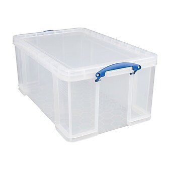 Really Useful Box® 64 Liter Snap Lid Storage Bin, Clear (66L CCB)