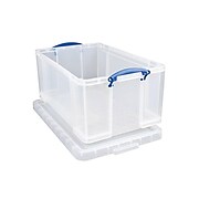 Really Useful Box® 64 Liter Snap Lid Storage Bin, Clear (66L CCB)