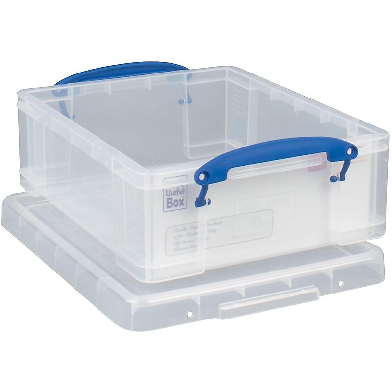 Really Useful Box® 8.1 Liter Snap Lid Storage Bin, Clear, 5/Pack (8.1LC-PK5C) image 1