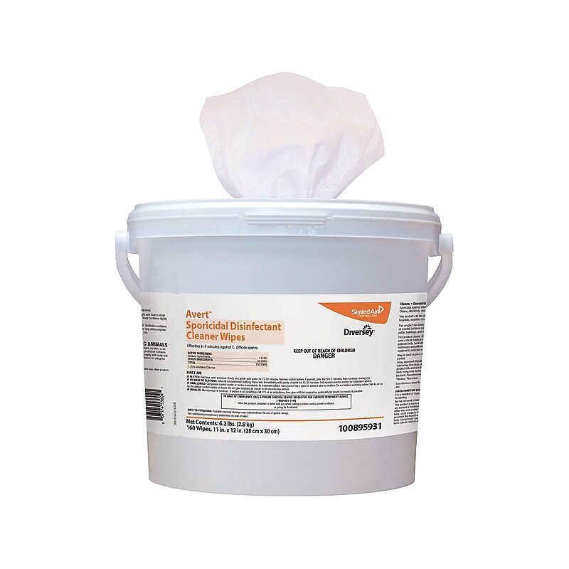 Avert Sporicidal Disinfecting Wipes, 160/Box, 4 Boxes/Carton (100895931) image 1