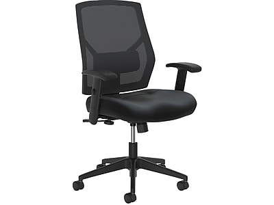 HON Crio High-Back Task Chair, Mesh Back, Adjustable Arms, Adjustable Lumbar, Black Leather (BSXVL581SB11T) Simolary simolary.com