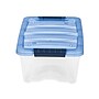 Iris Stack & Pull 12.9 Qt. Latch Lid Storage Bin, Navy/Clear (100306)~#|#~sp45443469_sc7