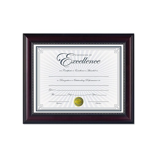 DAX Prestige Plastic Certificate Frame, Rosewood/Black (N3028N2T) at