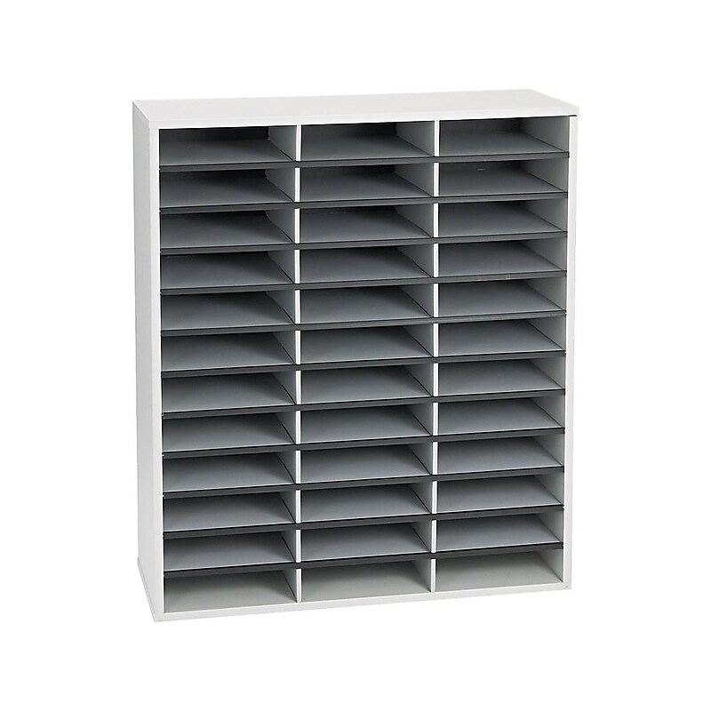 Fellowes 36-Compartment Literature Organizers, 29" x 34.69", Dove Gray (25061) image 1