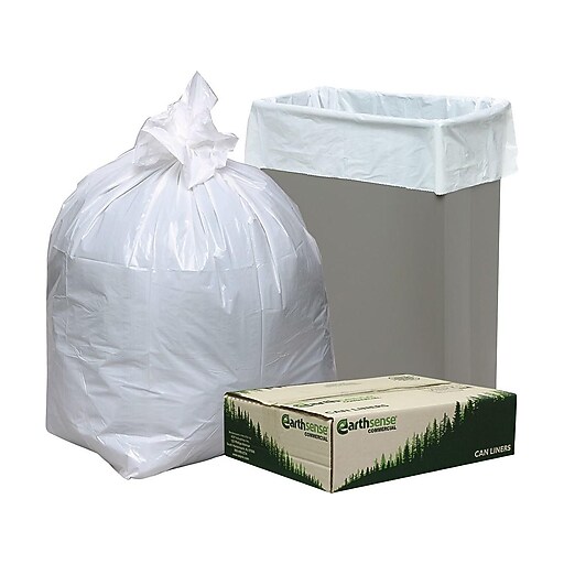 Webster Earthsense 13 Gal. Trash Bags, White, 150/Carton (RNW1K150V