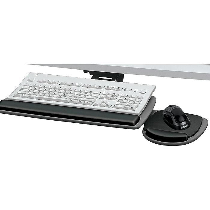 Fellowes Standard Adjustable Keyboard Shelf, Black/Graphite (93841
