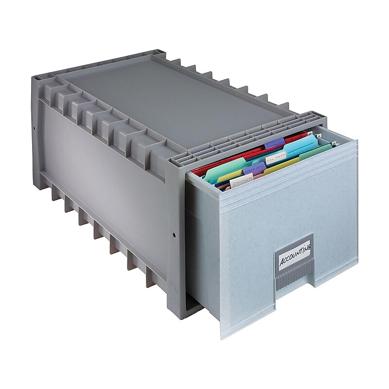 Storex Drawer Stackable Storage, Gray (61101U01C) image 1