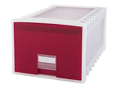 Storex Plastic Drawer Letter/Legal Size Red 61105U01C