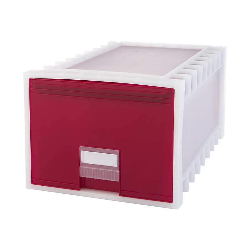 Storex Plastic Drawer, Letter/Legal Size, Red (61105U01C) image 1