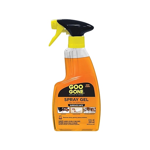 Goo Gone Spray Gel Adhesive Remover, Citrus Scent, 12oz Spray Bottle 