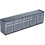 Deflect-O Interlocking Tilt Bin Plastic Compartment Storage, Black/Transparent (20504OP)~#|#~sp45446645_sc7
