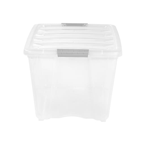IRIS Plastic Storage Container With Handles/Latch Lid, 22 x 16 1/2 x 13,  Clear