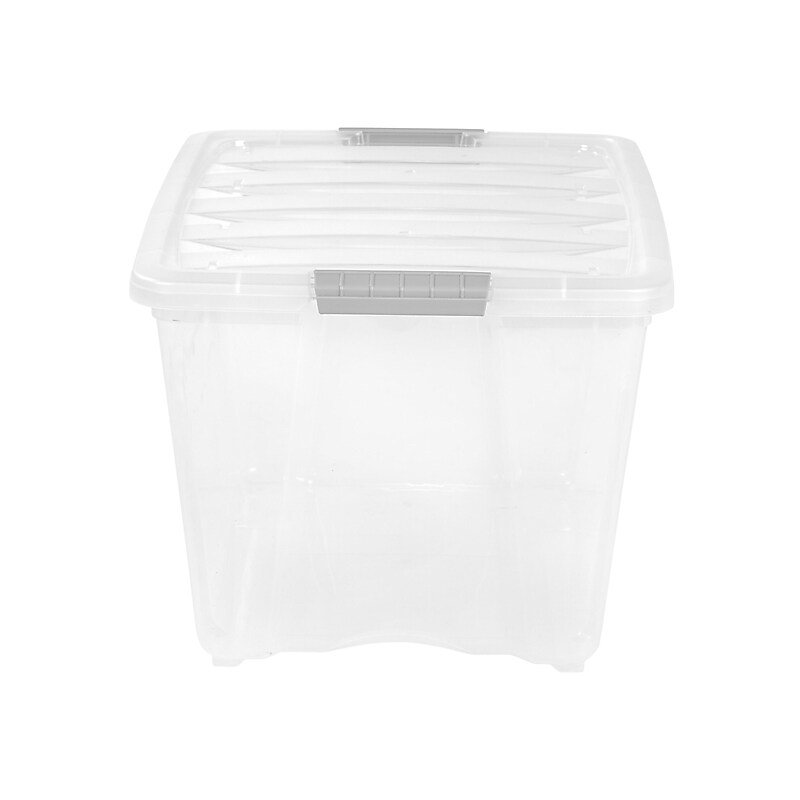 Iris Stack & Pull 54 Qt. Latch Lid Storage Bin, Clear (100243) image 1